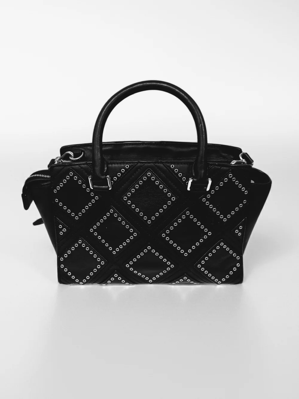 Michael Kors Selma Leather Studded Satchel, Size: 10.5